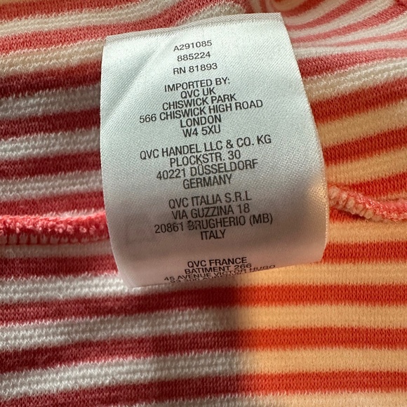 C. Wonder Striped Nautical Short Sleeve Dress Coral White XL NWOT - Picture 6 of 7